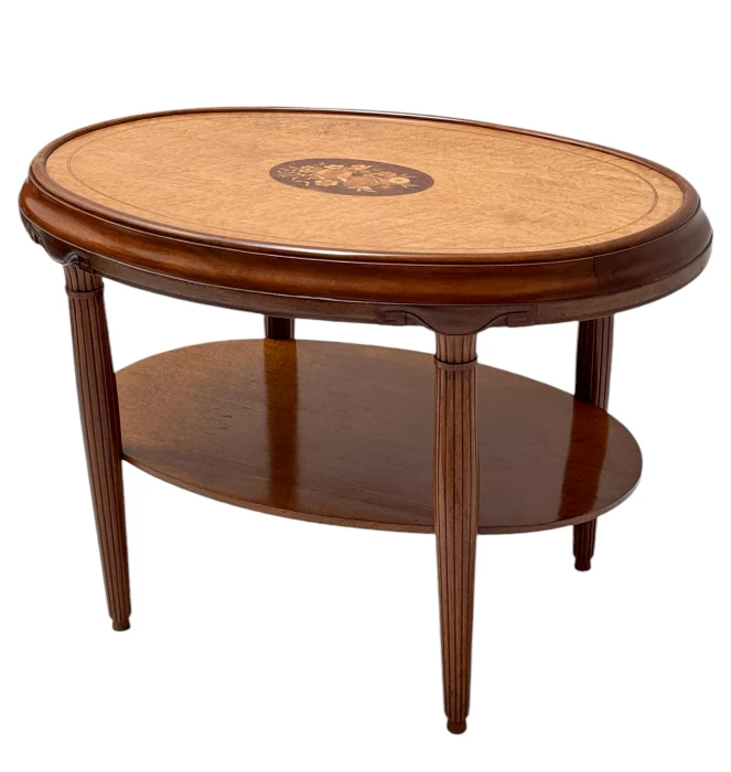 French Art Deco Walnut Center Table, 1930s